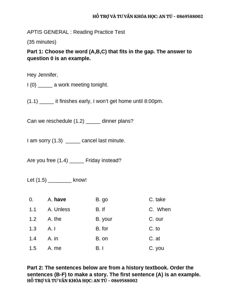 Aptis Reading Test 3 + Key | PDF | Occupational Burnout | Stress (Biology)