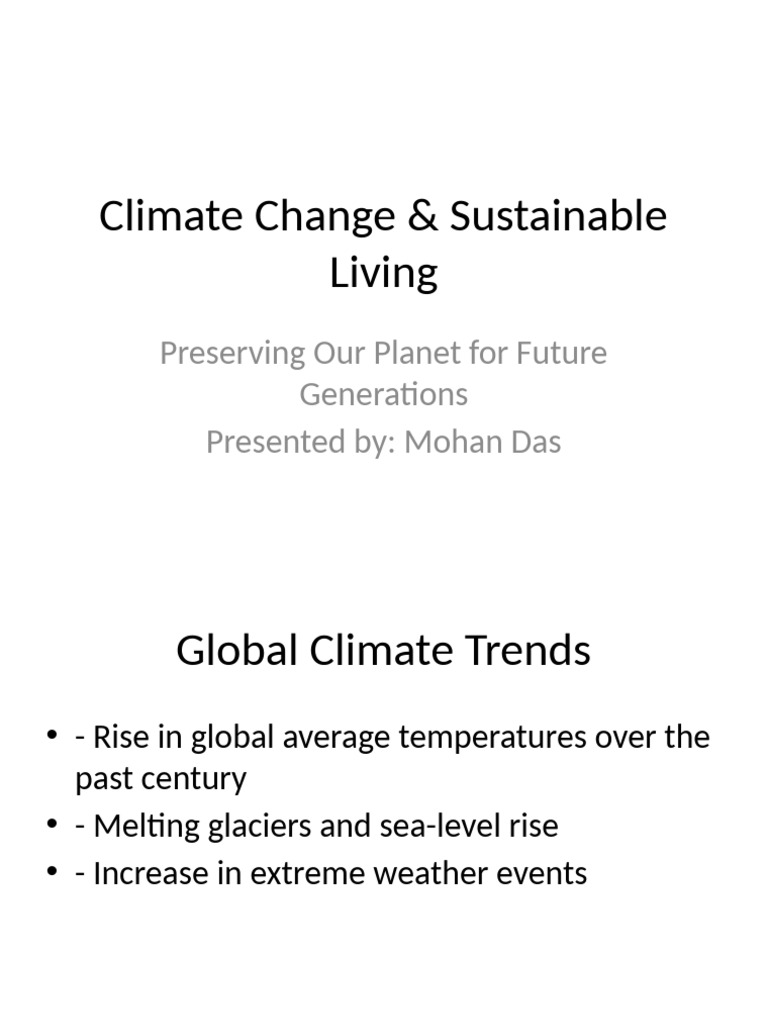 Climate Change and Sustainable Living Guide | PDF