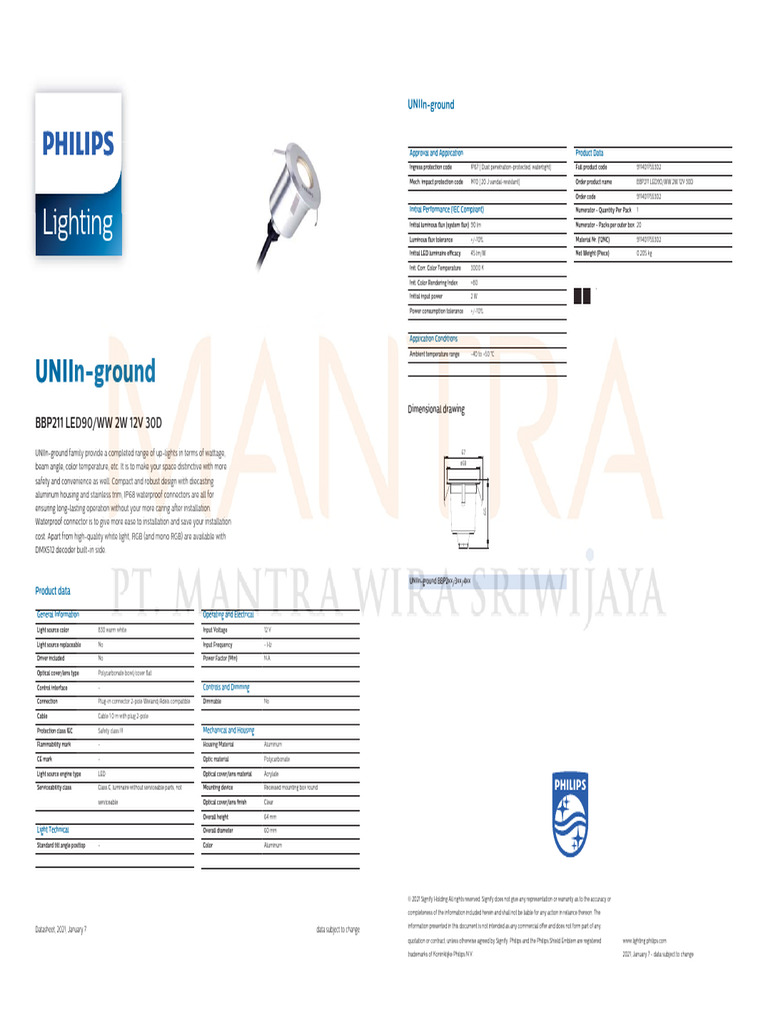 UNIIn-ground LED Uplight Specifications | PDF | Electrical Engineering ...