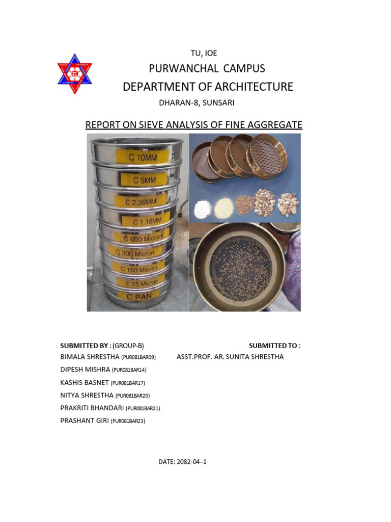 Sieve Analysis Report for Fine Aggregate | PDF