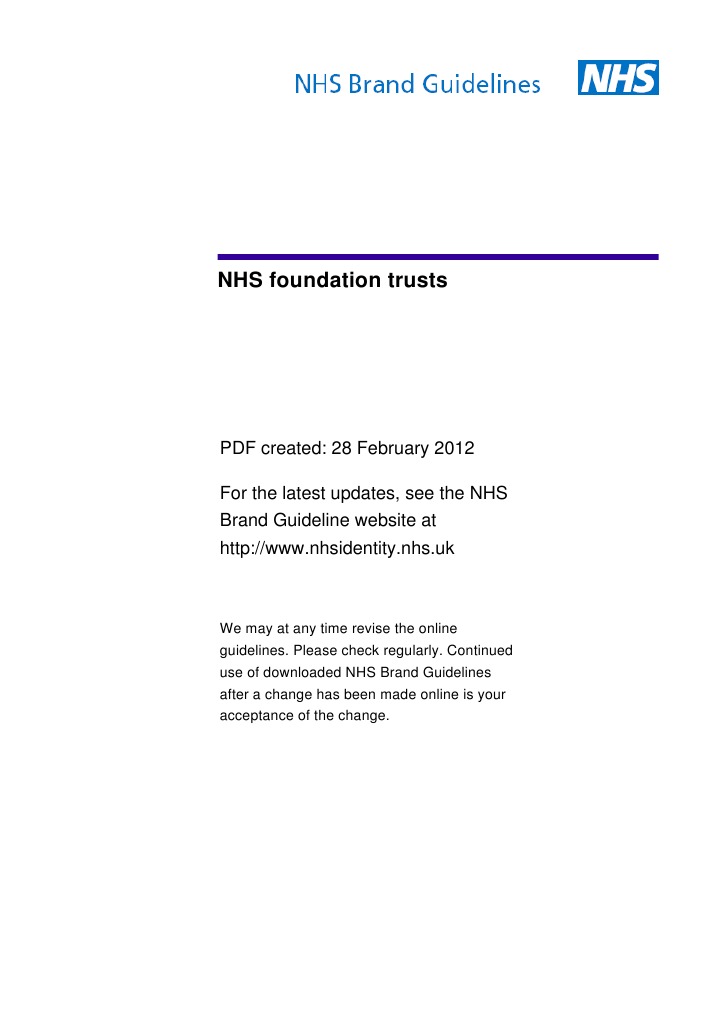 Nhs Foundation Trusts Guideline | PDF | Websites | Accessibility