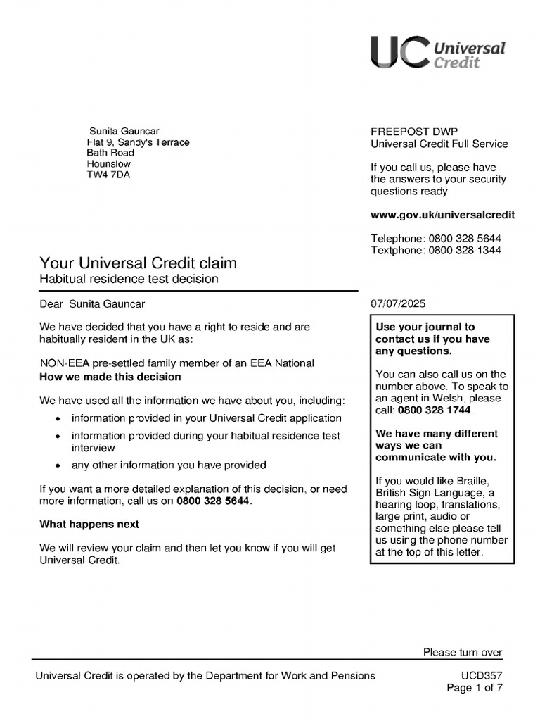 Reporting Changes for Universal Credit | PDF | International Law | Justice