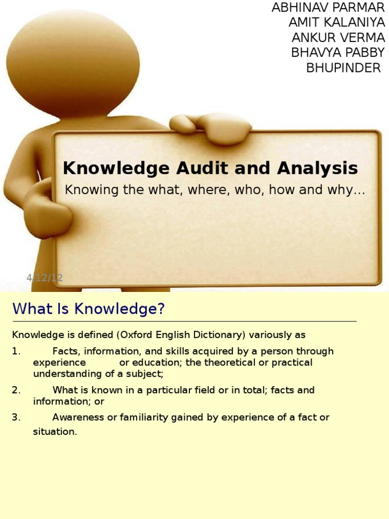 Knowledge Audit and Analysis PDF Knowledge Management Audit
