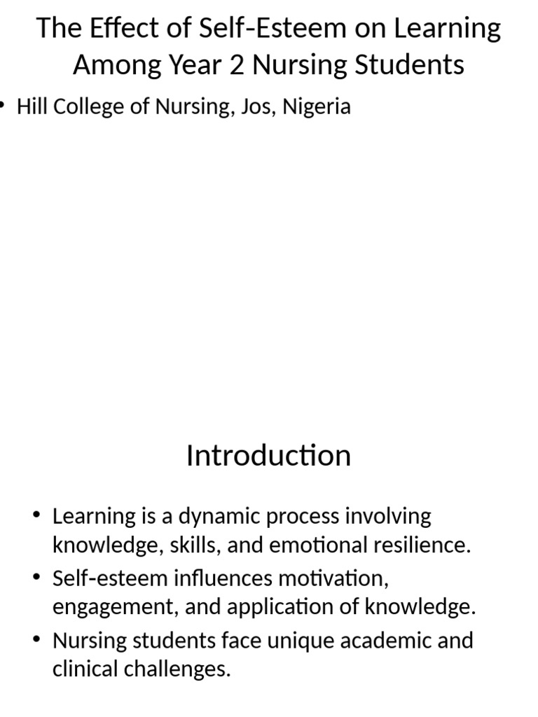 Self Esteem's Impact on Nursing Students | PDF | Nursing | Motivation
