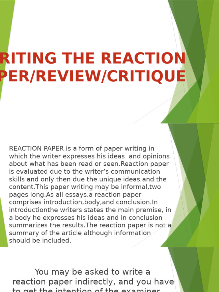 Writing an Effective Reaction Paper | PDF | Human Communication