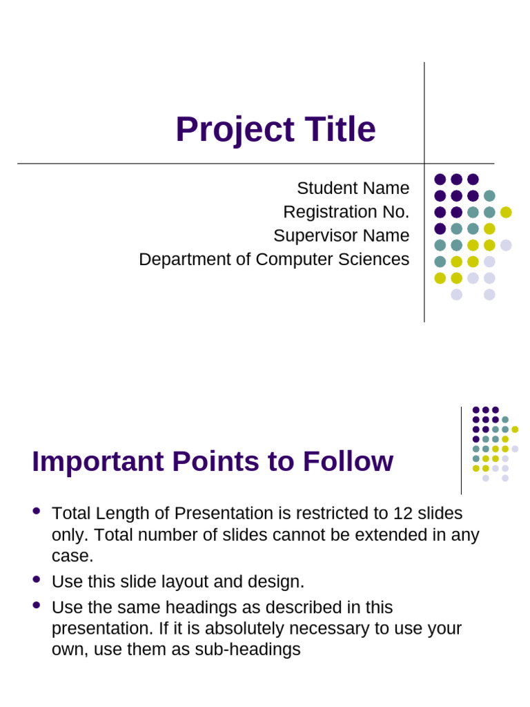 Presentation Guidelines for Projects | PDF