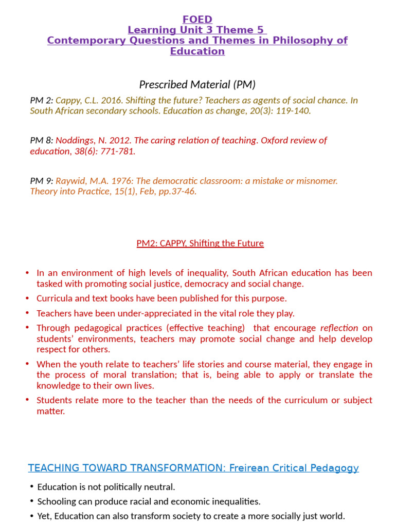 Teachers as Agents of Social Change | PDF | Teachers | Pedagogy