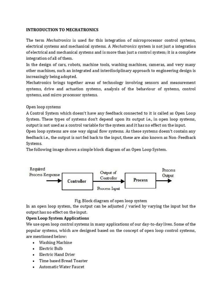 Open Loop Control Systems Overview | PDF | Feedback | Control System