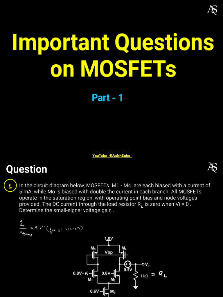 MOSFETs Questions | PDF