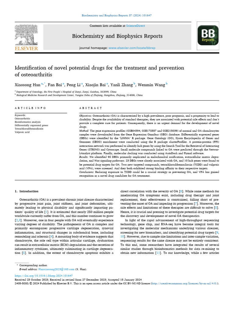 Identification of Novel Potential Drugs For The TR | PDF | Protein ...
