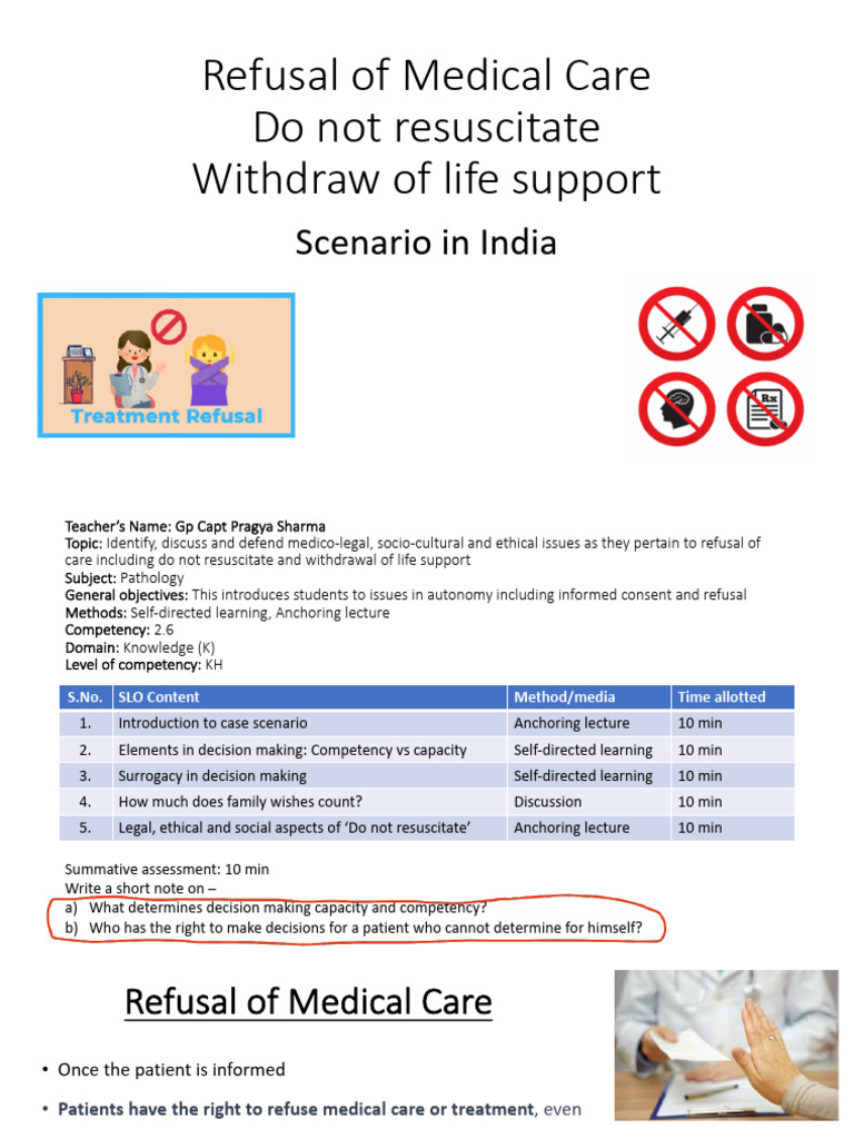 Refusal of Medical Care in India | PDF | Informed Consent ...