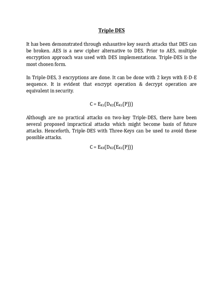 Understanding Triple DES Encryption | PDF