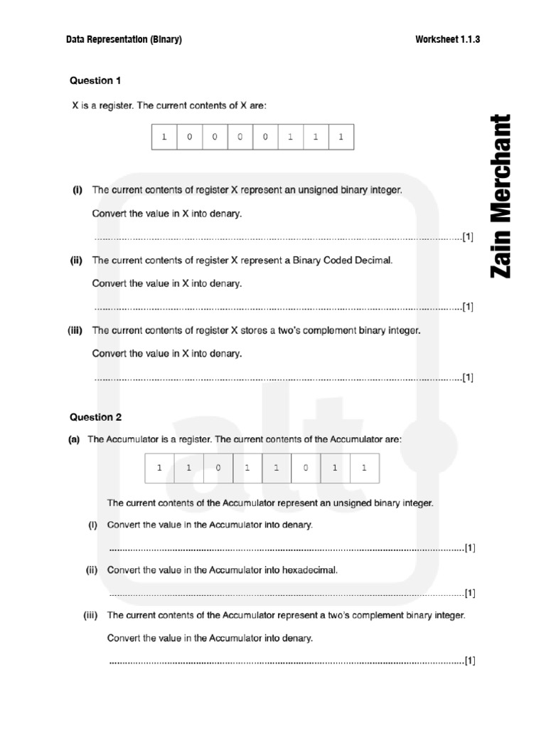 1-As Information Representation Worksheet 3 | PDF
