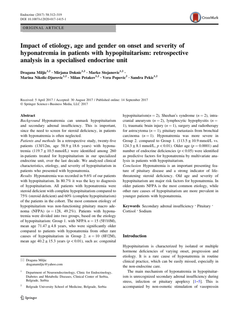 Impact of Etiology, Age and Gender On Onset and Severity of ...