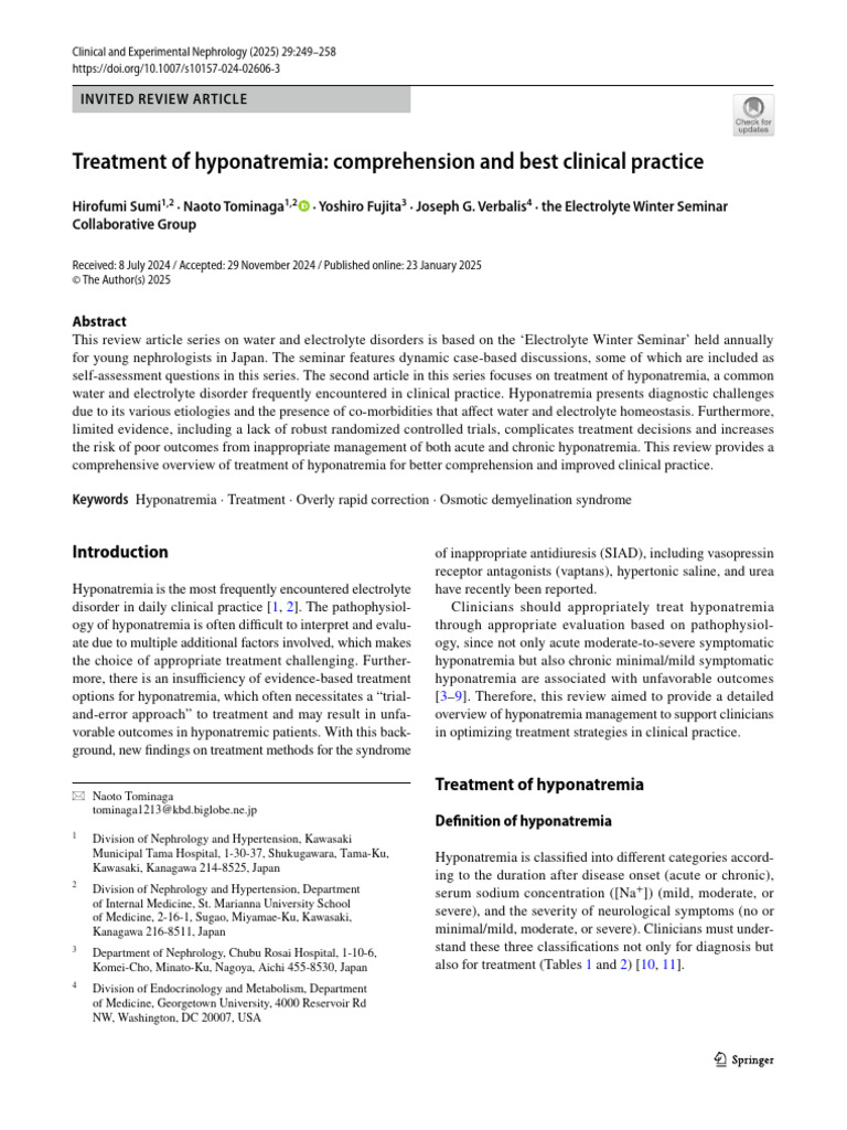 Hyponatremia Treatment Best Practices | PDF | Clinical Medicine ...