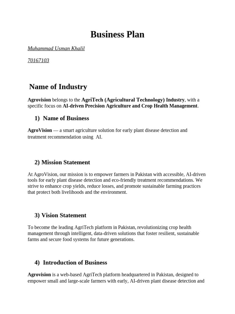 AgroVision: AI for Sustainable Farming | PDF | Equity (Finance ...
