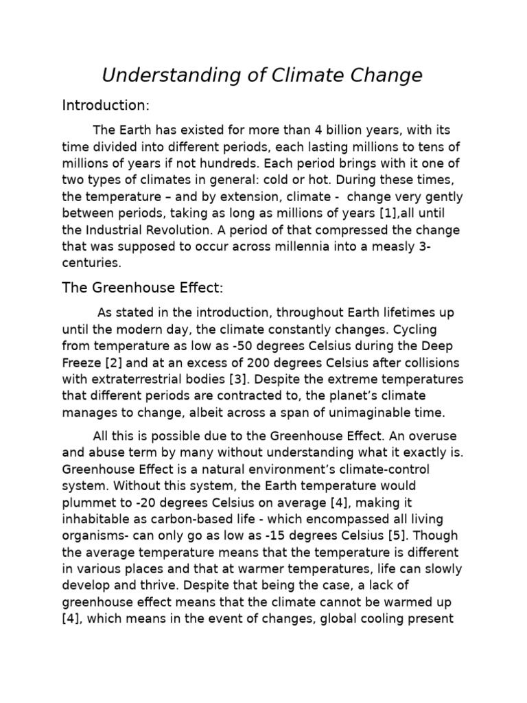 Understanding of Climate Change | PDF | Greenhouse Effect | Greenhouse Gas