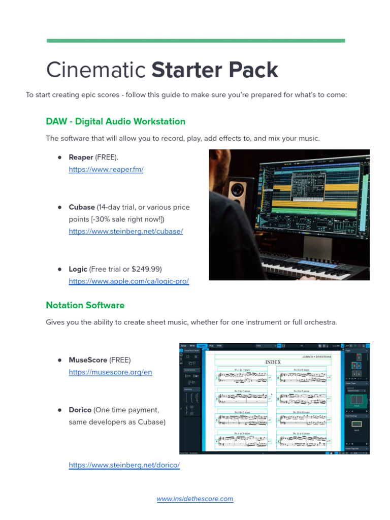 Essential Tools for Cinematic Scoring | PDF | Orchestras | Synthesizer