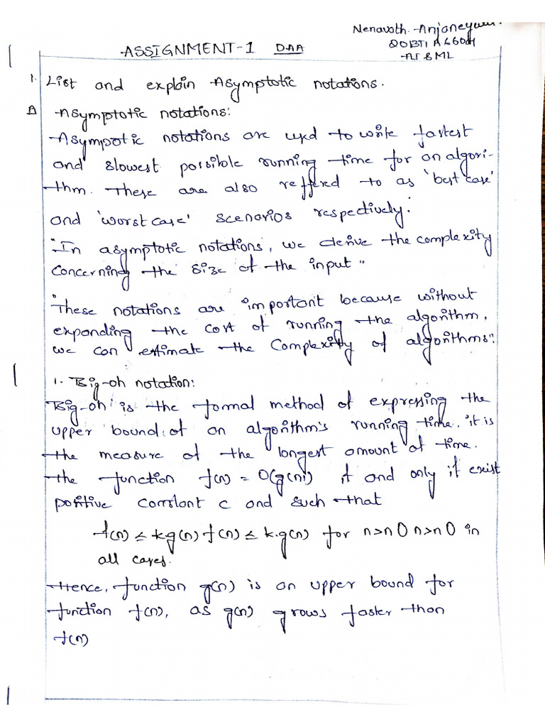 DAA Assignment 1 | PDF
