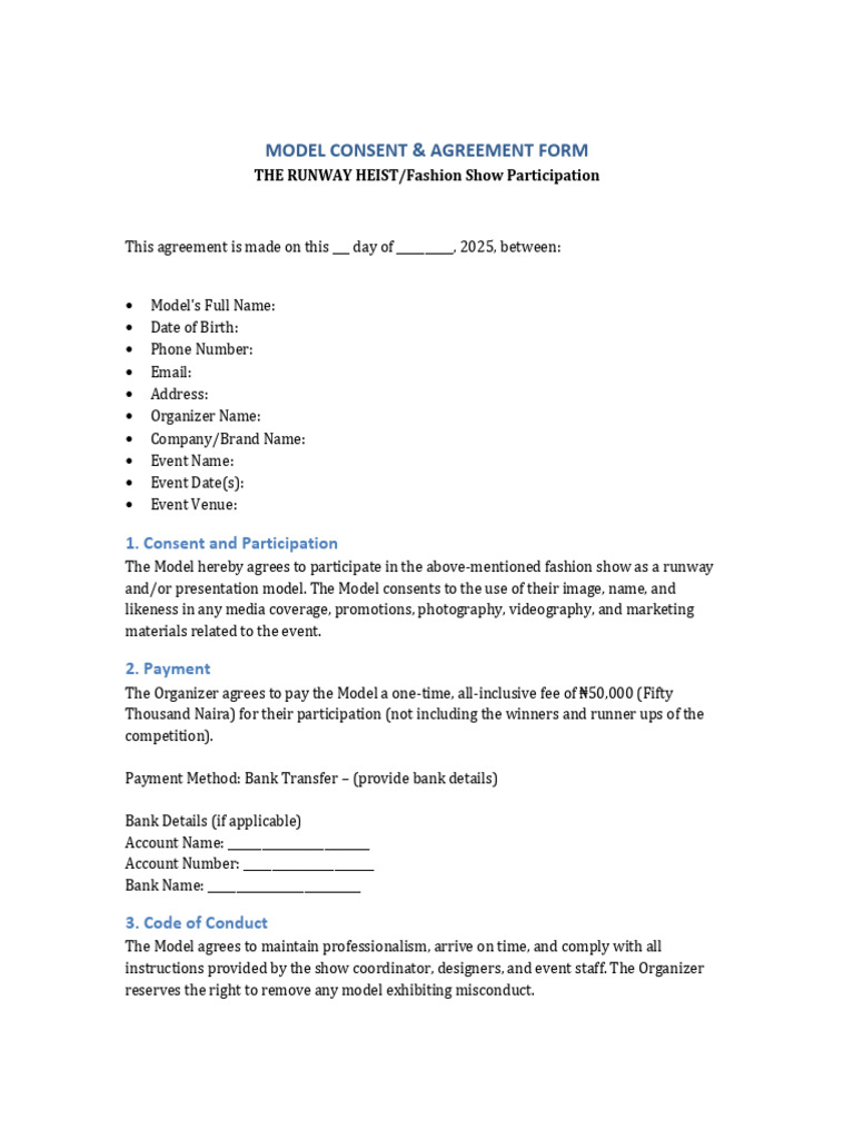 Model Consent Agreement | PDF