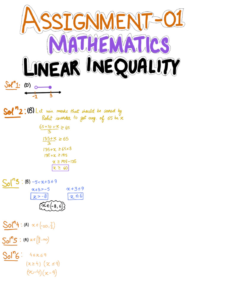 Linear Inequality Assignment | PDF