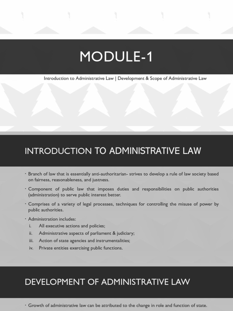 Module 1 - Intro-Development-Scope of Administrative Law | PDF ...