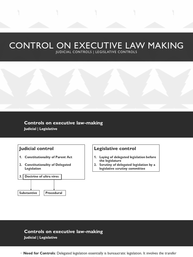 Executive Law-Making Controls Explained | PDF | Ex Post Facto Law ...
