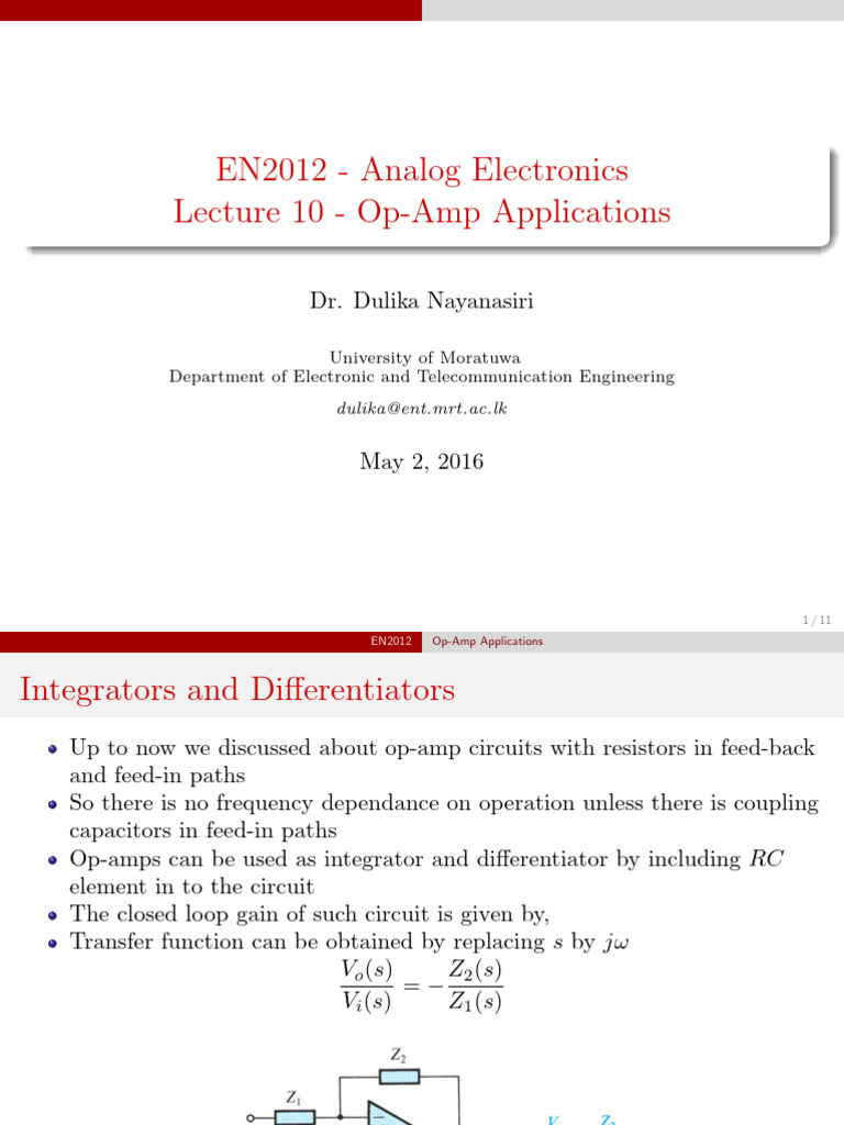 08 En2012 - Op Amps III | PDF | Operational Amplifier | Electricity