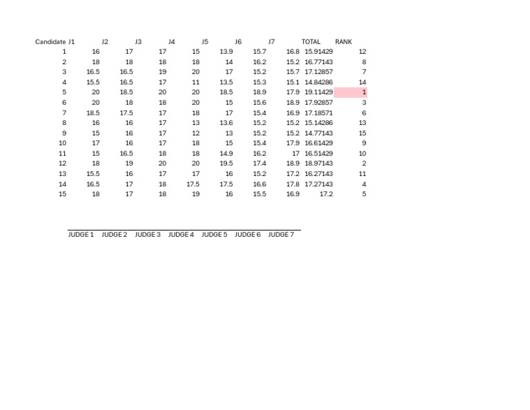 Candidate Ranking and Scores Summary | PDF