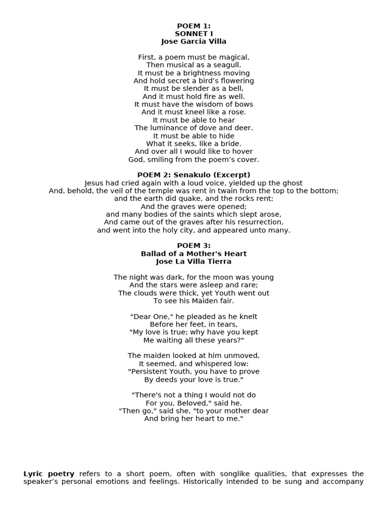 Activity Sheet For Day 2 Week 6 Grade 7 English | PDF | Poetry