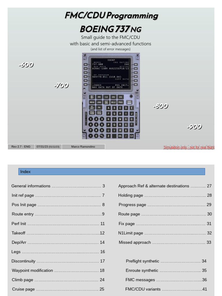 Boeing 737 FMC/CDU Programming Guide | PDF | Aviation | Aircraft