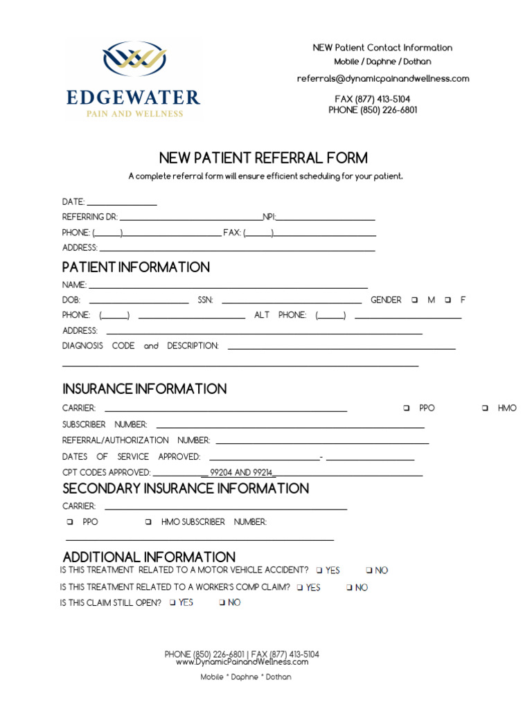New Patient Referral Form Template | PDF | Health Care | Social Programs