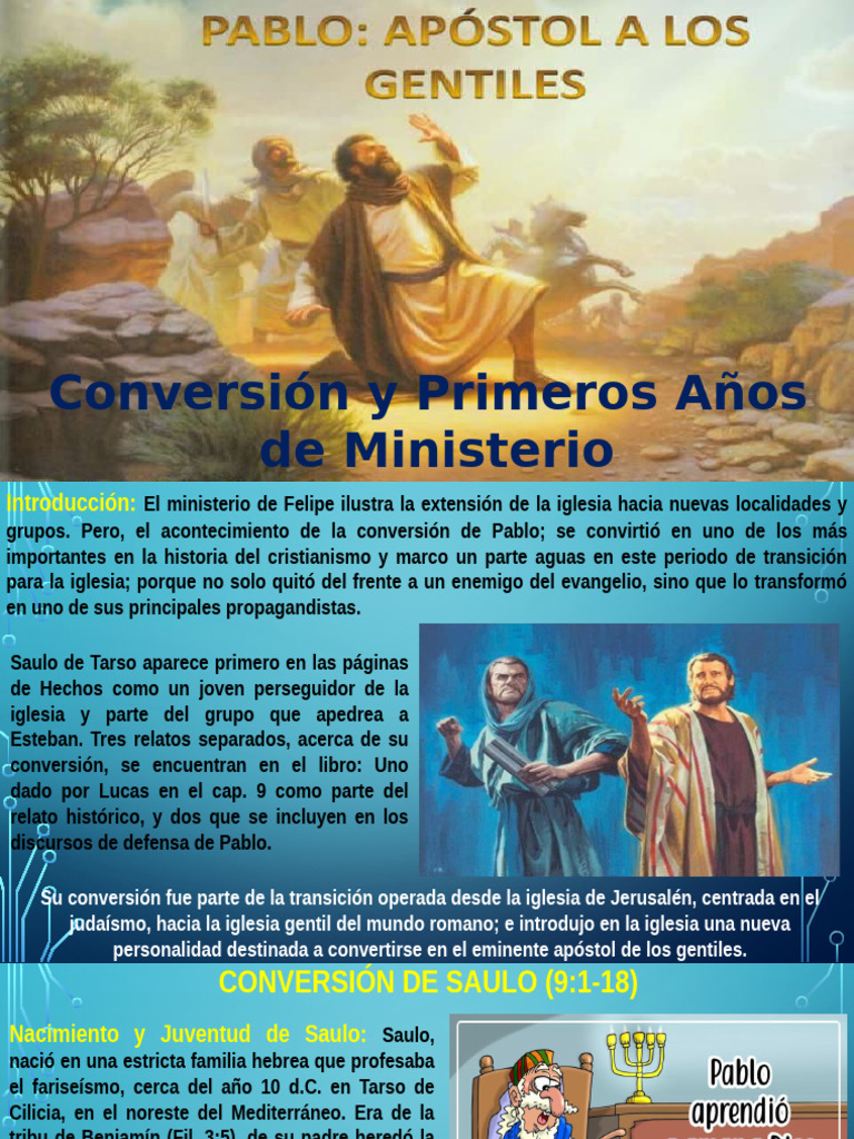 Conversión de Saulo y el Ministerio Apostólico | PDF | Pablo el apóstol ...