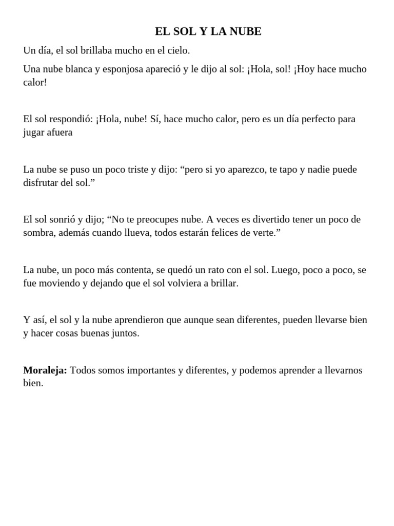 El Sol y La Nube | PDF