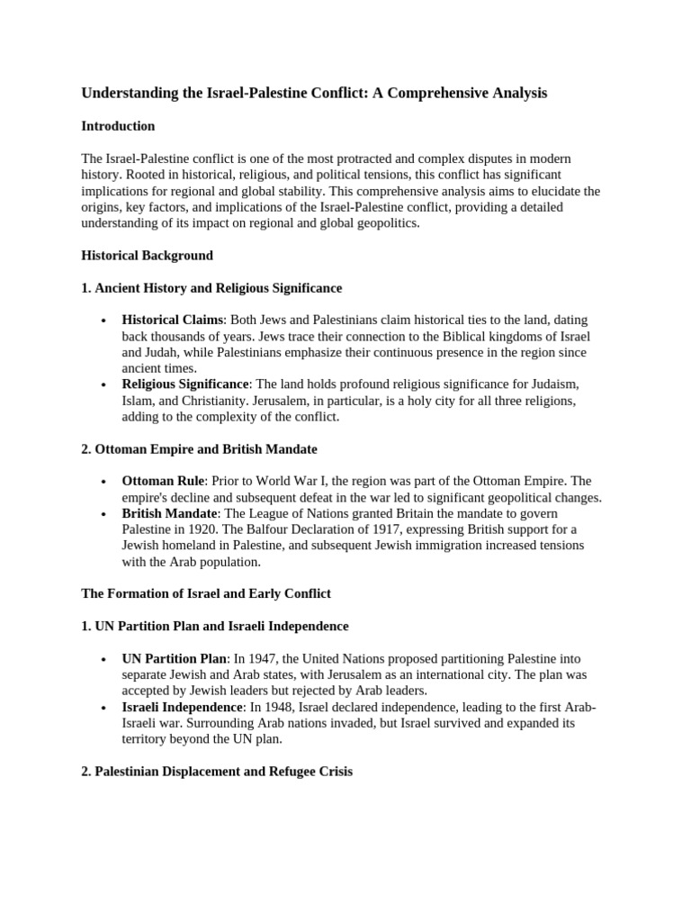 Israel-Palestine Conflict Overview | PDF | Israel | World Politics