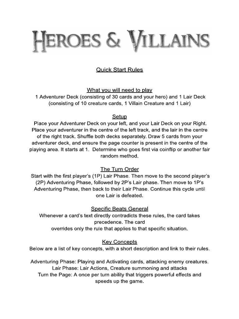 H&V Quick Rules | PDF