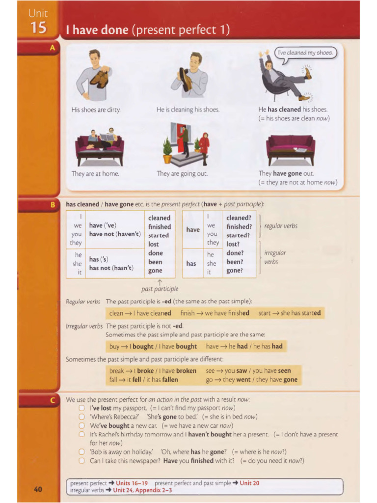 Present Perfect Explanation and exercises with answer key PDF Present Perfect Explanation and exercises with answer key PDF