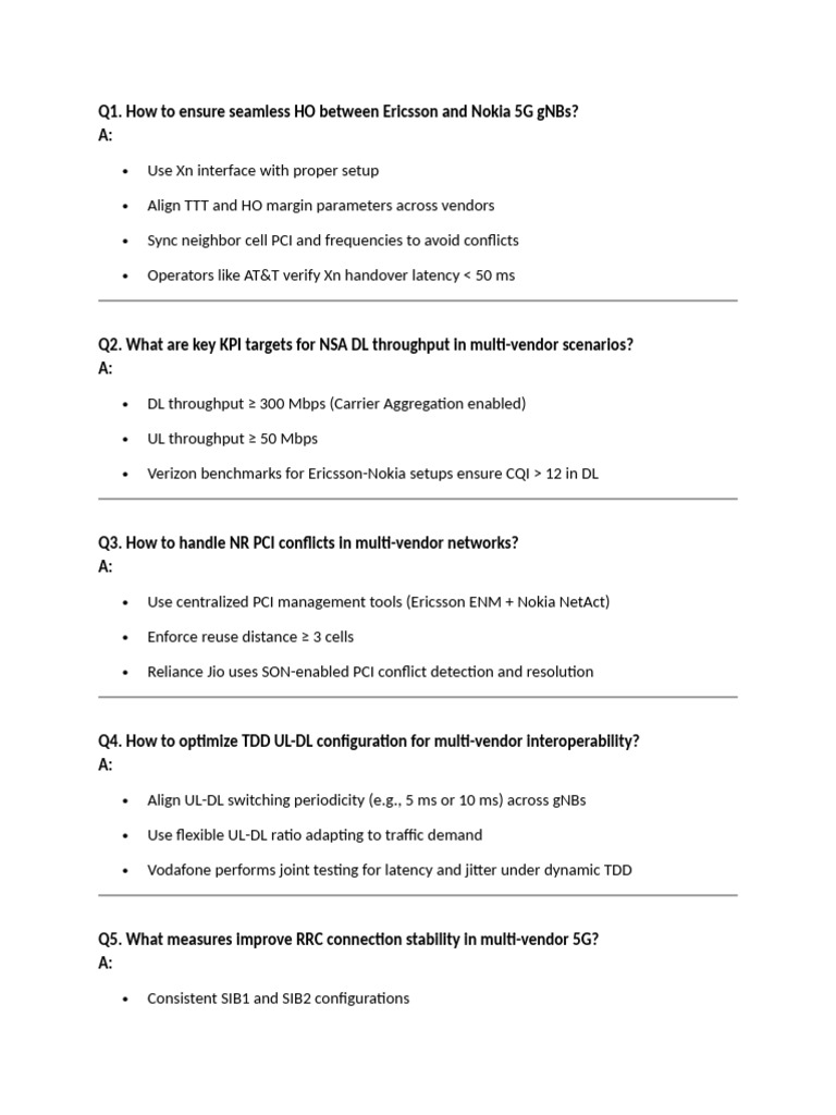 Multi-Vendor 5G Optimization Strategies | PDF | Lte (Telecommunication ...