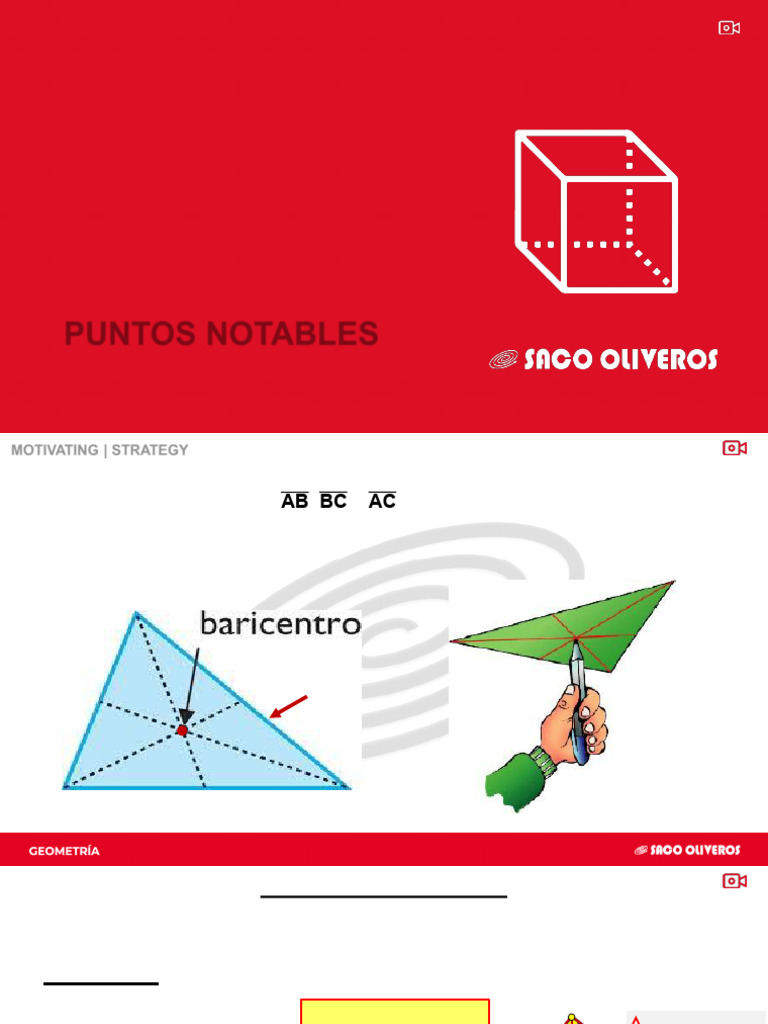 Puntos Notables en Triángulos: Baricentro, Ortocentro e Incentro | PDF ...