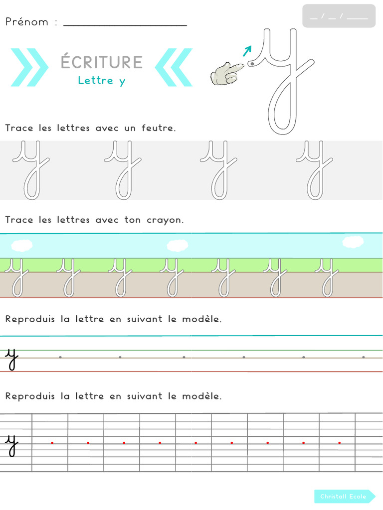 Écriture de la lettre y en cursive | PDF