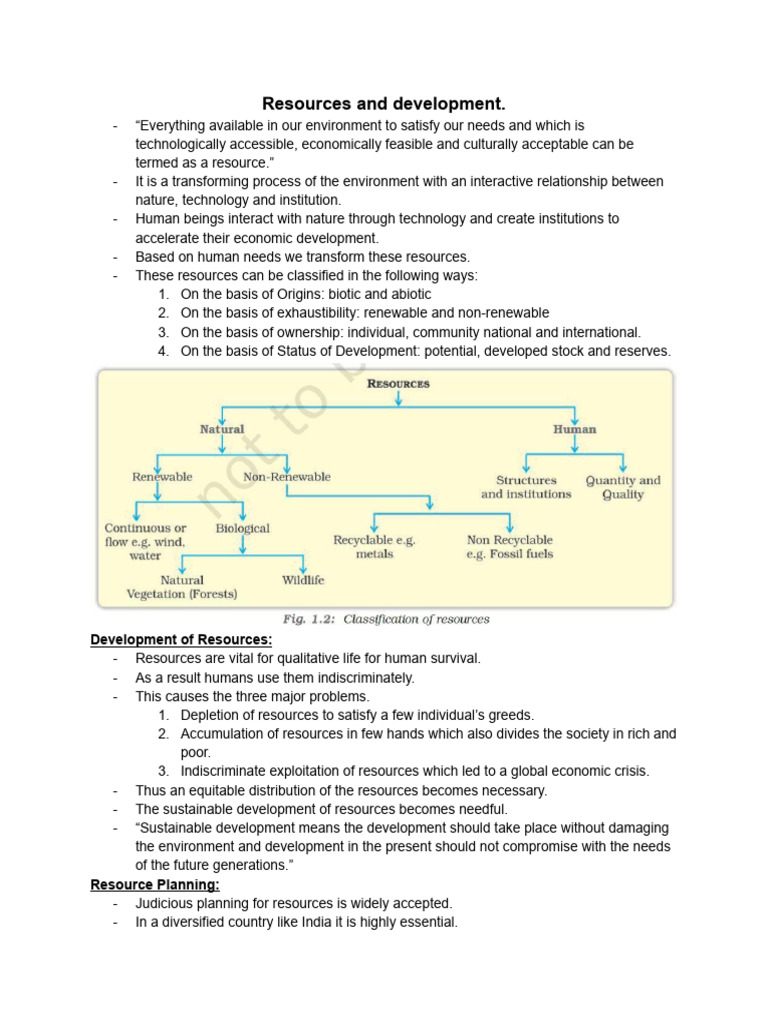 CH.1 Resources and Deveolpment | PDF | Soil | Resource