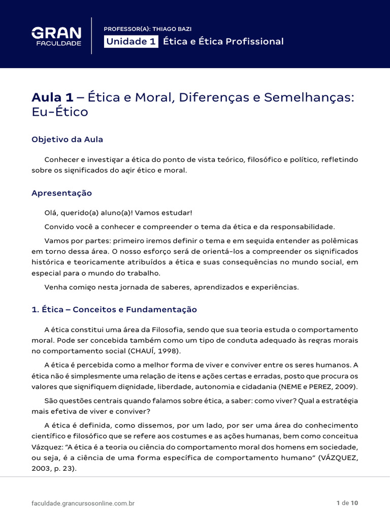 Diferenças entre Ética e Moral | PDF | Moralidade | Liberdade