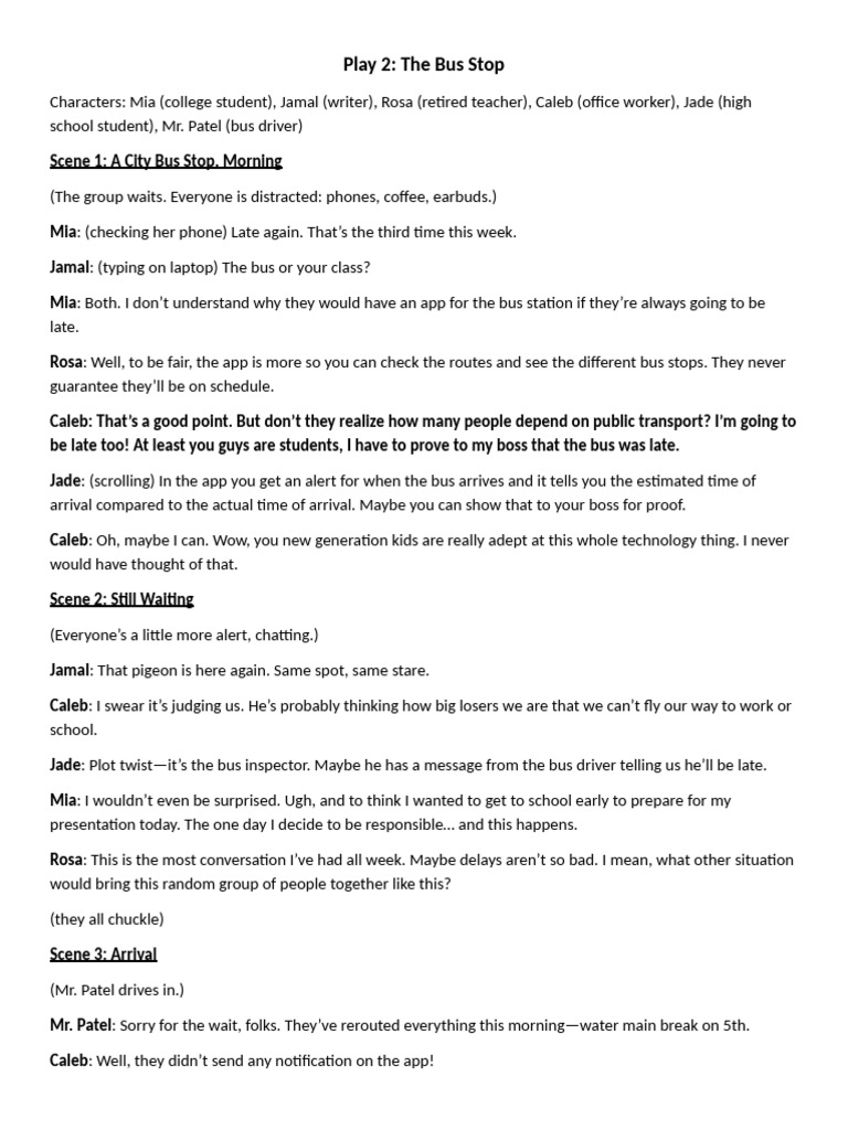 Bus Stop Conversations: Delays & Connections | PDF