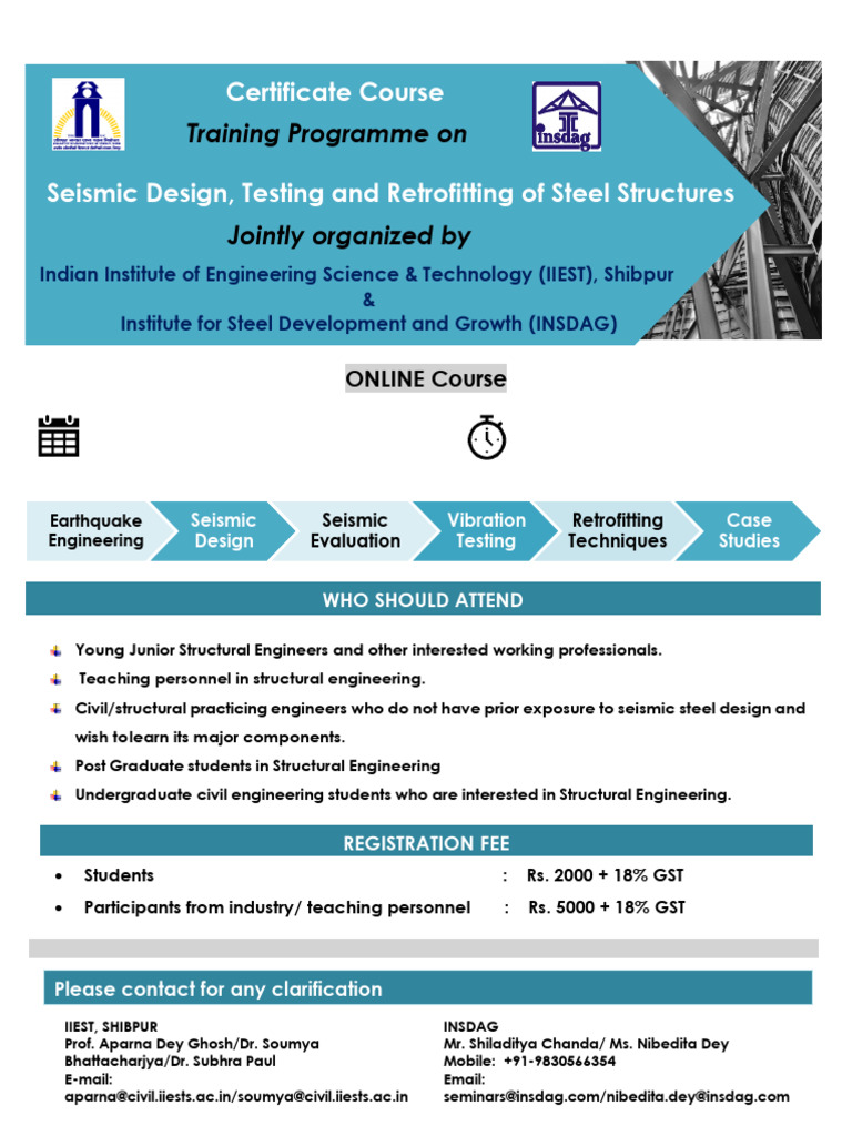 IIEST & INSDAG Joint Certificate Course (ONLINE) - 23rd To 31st July ...