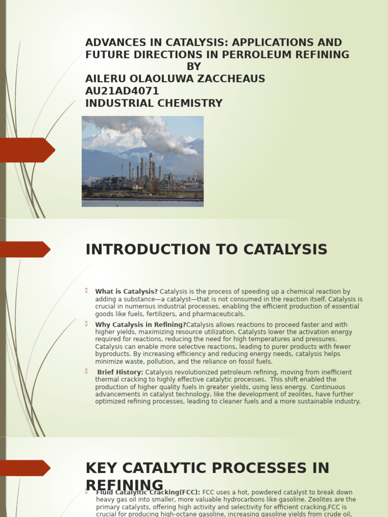 Catalysis Innovations in Petroleum Refining | PDF | Catalysis ...