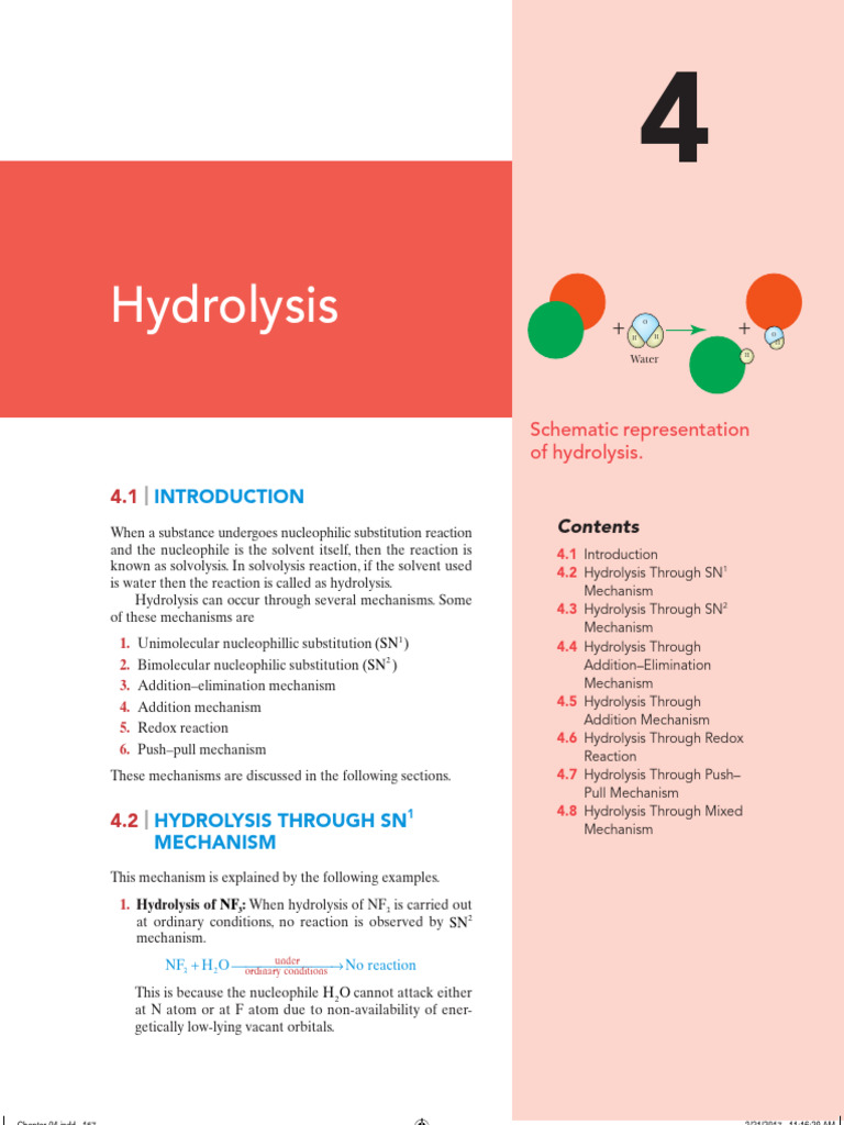 Hydrolysis Mechanisms Explained | PDF | Chemical Reactions | Hydrolysis