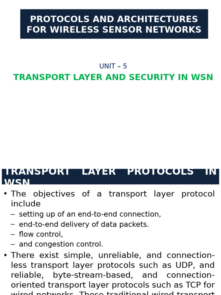 Transport Layer Security in WSNs | PDF | Transmission Control Protocol ...