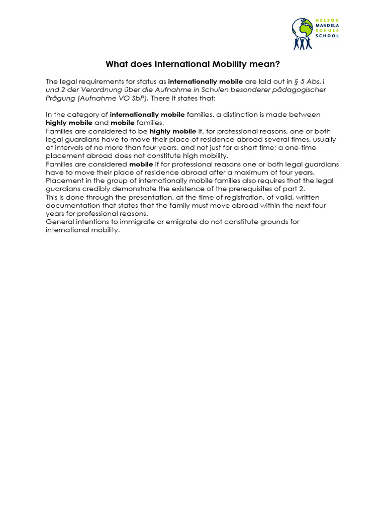Understanding International Mobility | PDF