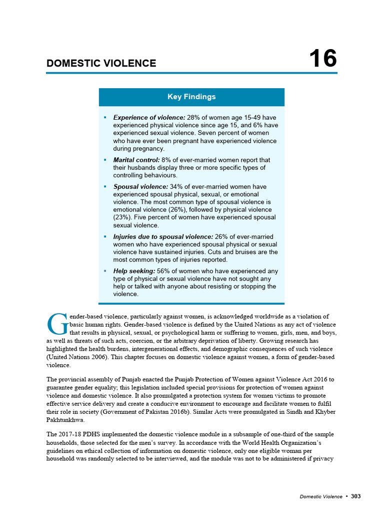 Domestic Violence Against Women in Pakistan | PDF | Domestic Violence ...