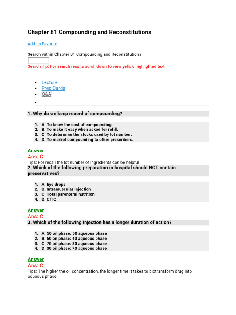 Chapter 81 Compounding and Reconstitutions | PDF | Topical Medication ...